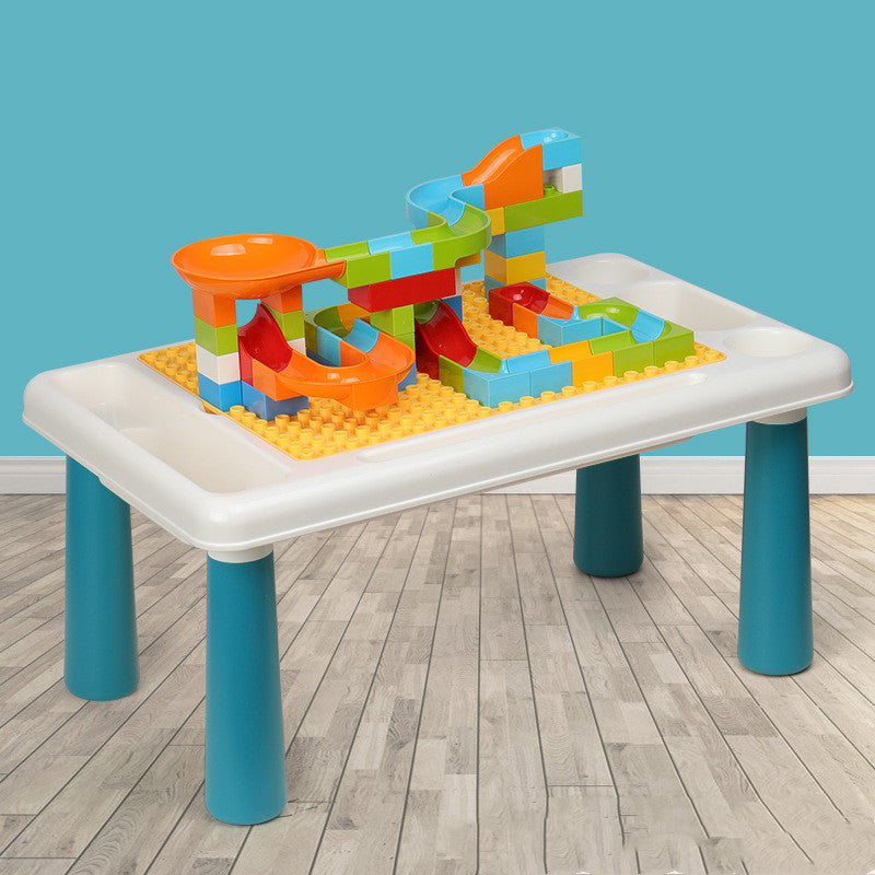 Children's building table toy assembly