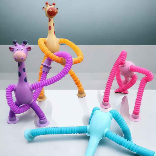 3 Pieces Telescopic Suction Cup Giraffe Toy