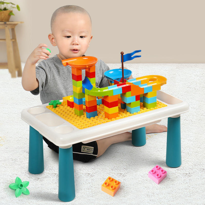 Children's building table toy assembly