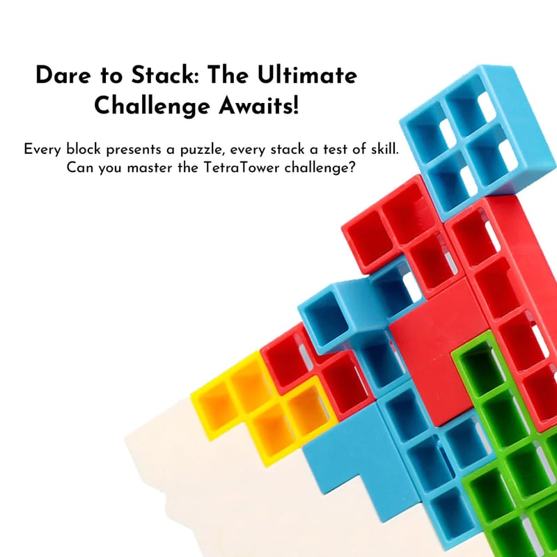 Tetra Tower Stacking Blocks Game, 48PCS