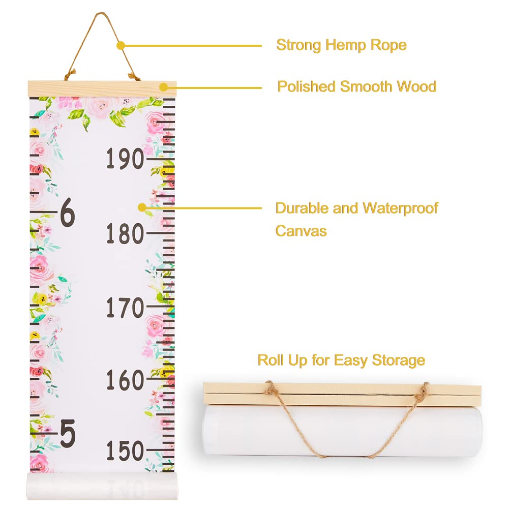 Baby Growth Chart Ruler for Kids Wood Frame