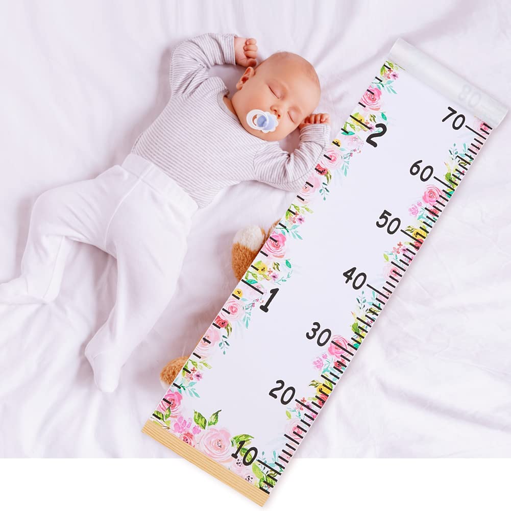 Baby Growth Chart Ruler for Kids Wood Frame