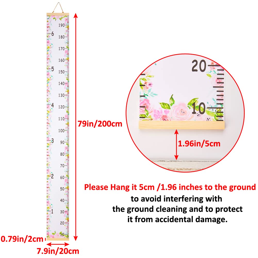 Baby Growth Chart Ruler for Kids Wood Frame