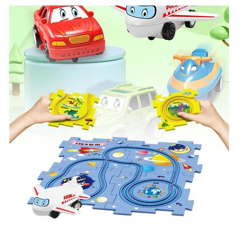 DIY Assembling Puzzle Track Car Play Set for Kids (Random Design)