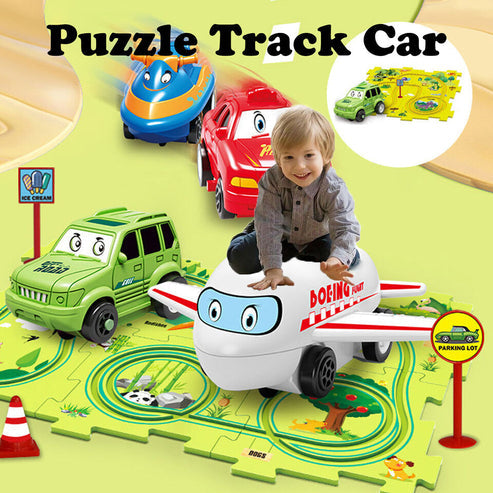 DIY Assembling Puzzle Track Car Play Set for Kids (Random Design)