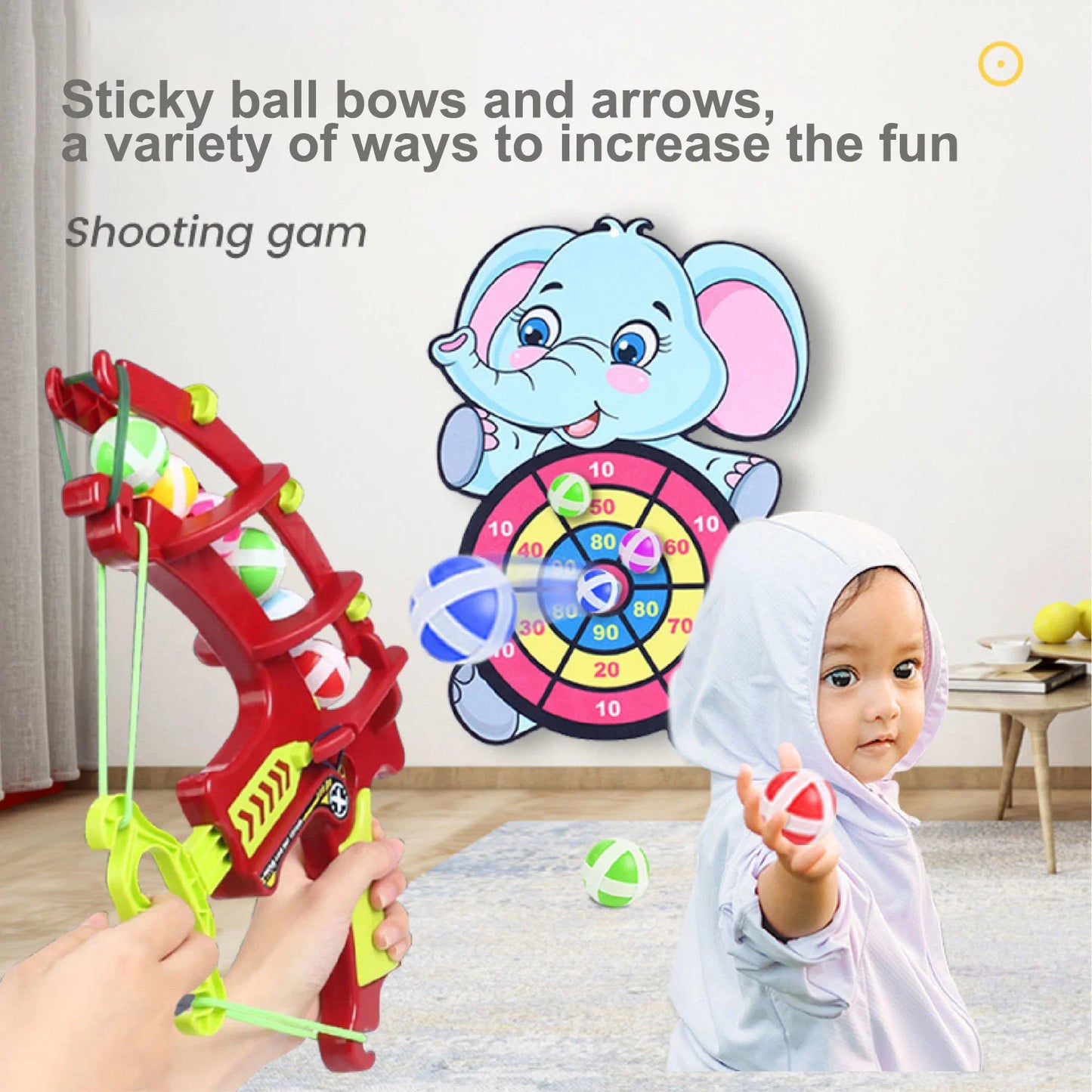 Montessori Throw Sport Slingshot Target Sticky Ball (12 balls)