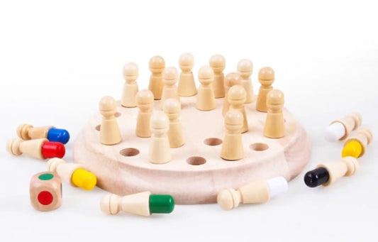 VOOLEX -Wooden Memory  Chess Game Set, Funny Block Board Game  for kids