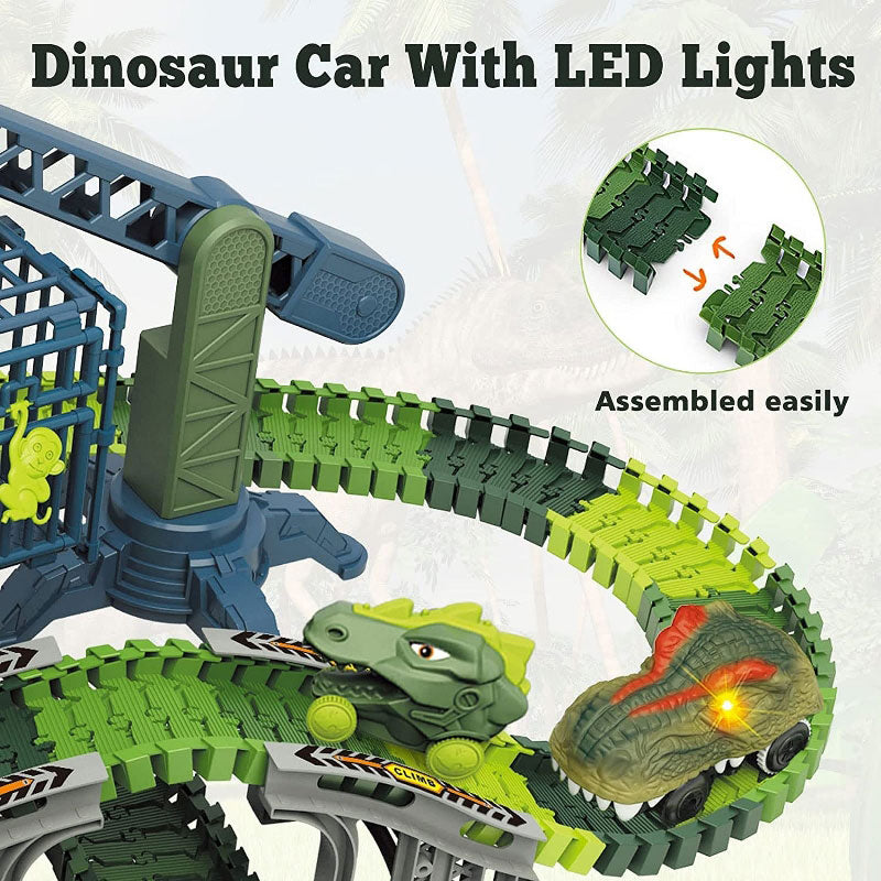 Dinosaur Electric Flexible Rail Track Toy 183 Piece Set