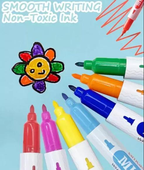 8 Colors Floating Pen for art and craft Children's Colorful Marker Pen Magical Water Painting Pen Easy -To-Wipe Dry Erase Whiteboard Pen Doodle Water Floating Pen, Water Doodle Pen