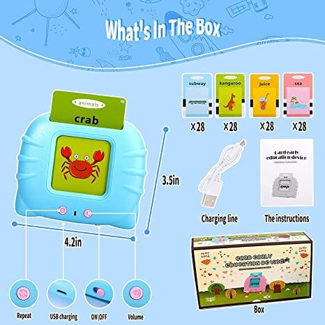 Flash Cards-Talking Toy Flash Card for Kids Language Re-Chargeable Education Machine