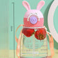 Cute Cartoon Rabbit Ear Straw water Bottle with sipper For Kids Teens Girls 750ml