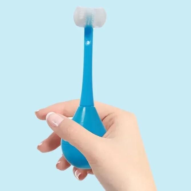 Three Sides Soft Silicone Brush Head Toothbrush (Pack of 2)